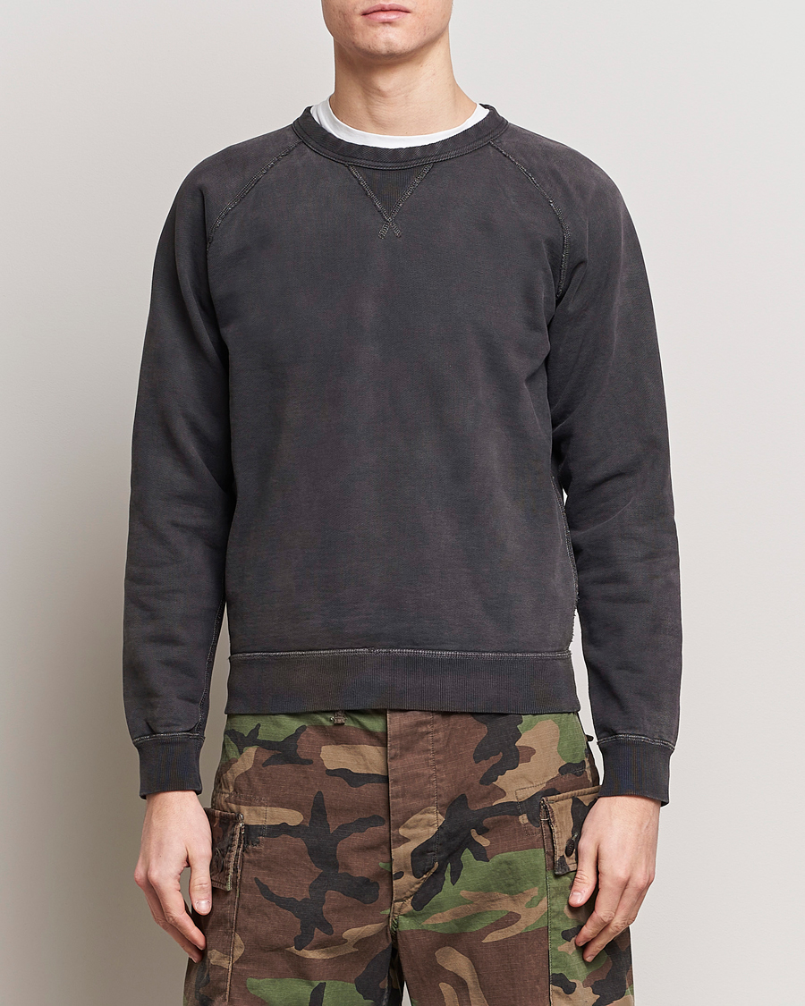 Mies | Puserot | RRL | Raglan Sleeve Sweatshirt Black Indigo