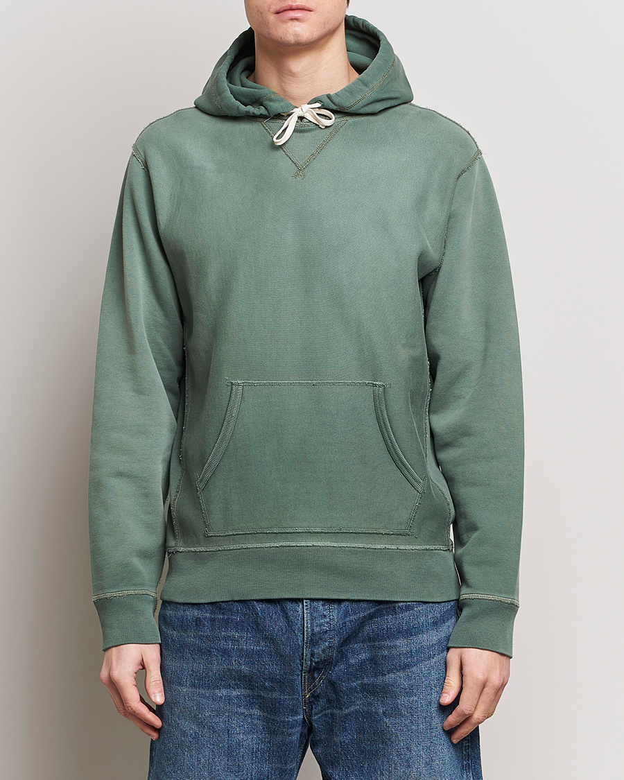 Mies |  | RRL | Hooded Sweatshirt Collegiate Green