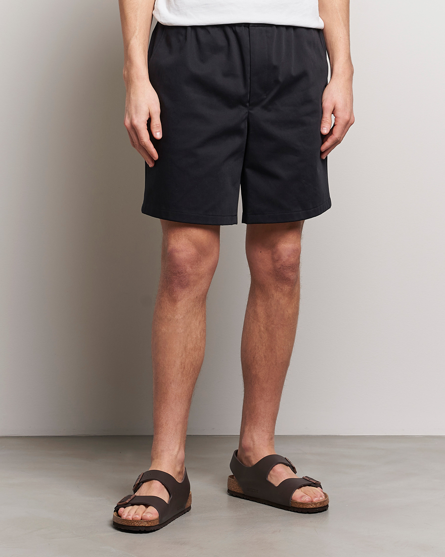 Mies | Kurenauha-shortsit | AMI | Cotton Drawstring Shorts Black