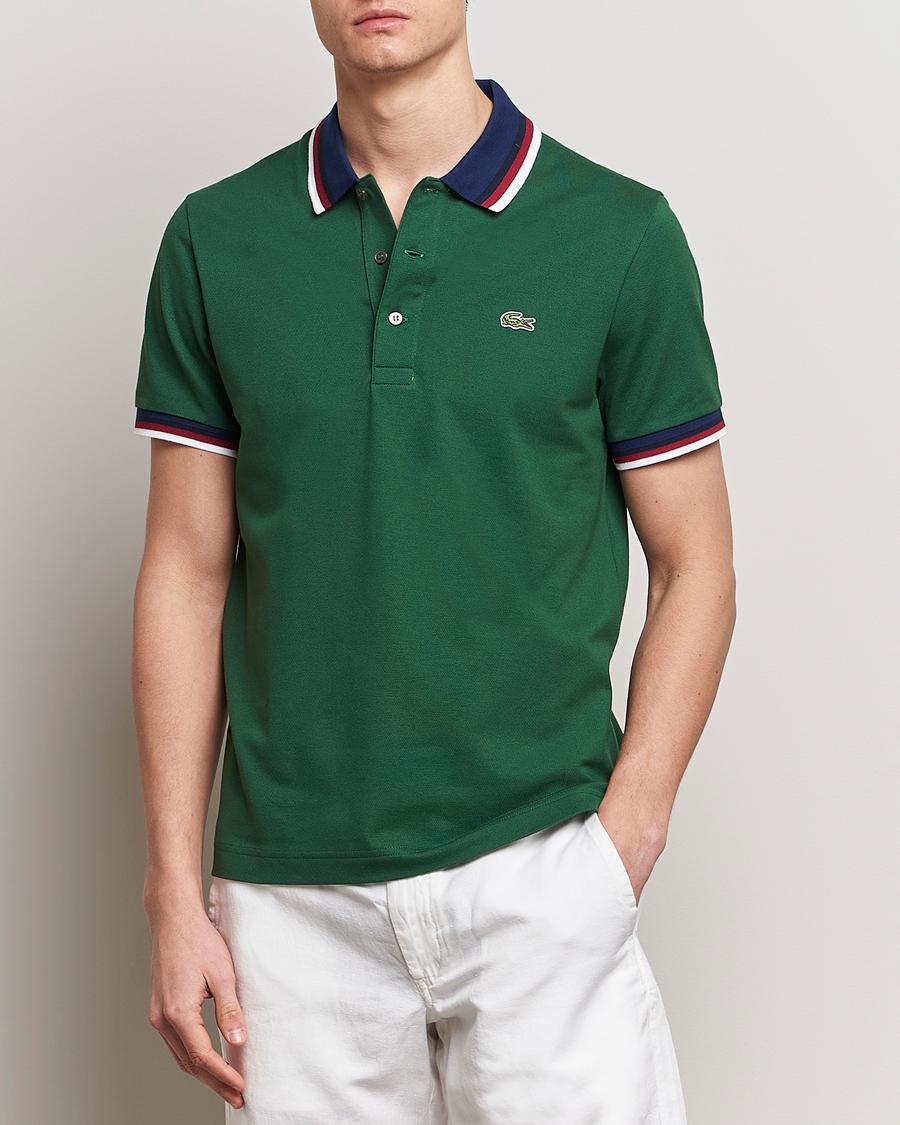 Mies | Uutuudet | Lacoste | Regular Fit Tipped Polo Green