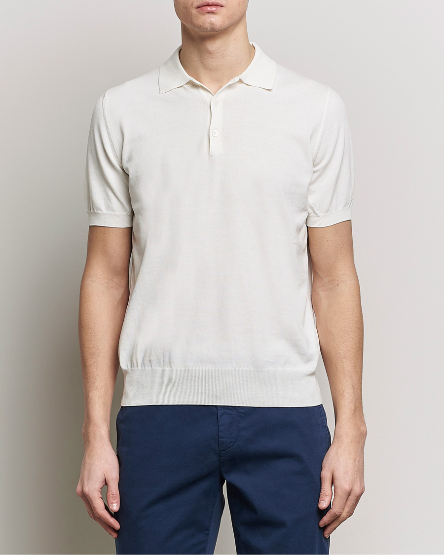 Mies | Canali | Canali | Cotton Short Sleeve Polo White