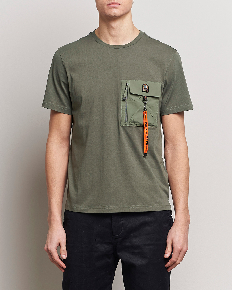 Mies |  | Parajumpers | Mojave Pocket Crew Neck T-Shirt Thyme Green