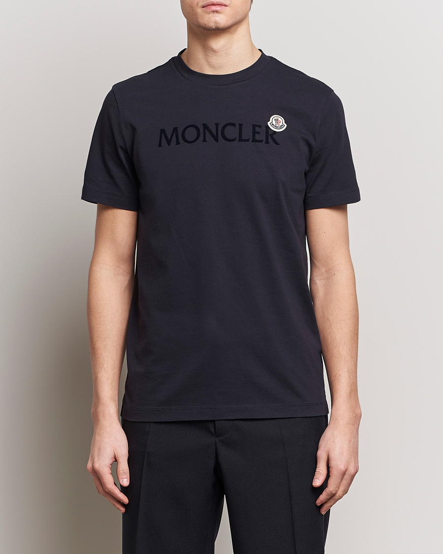 Mies |  | Moncler | Lettering Logo T-Shirt Navy