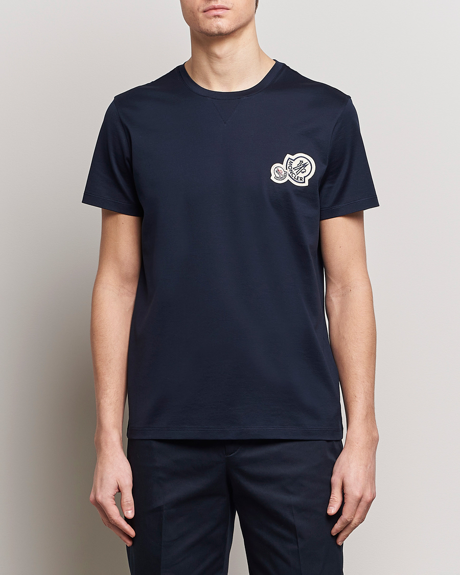 Mies |  | Moncler | Double Logo T-Shirt Navy
