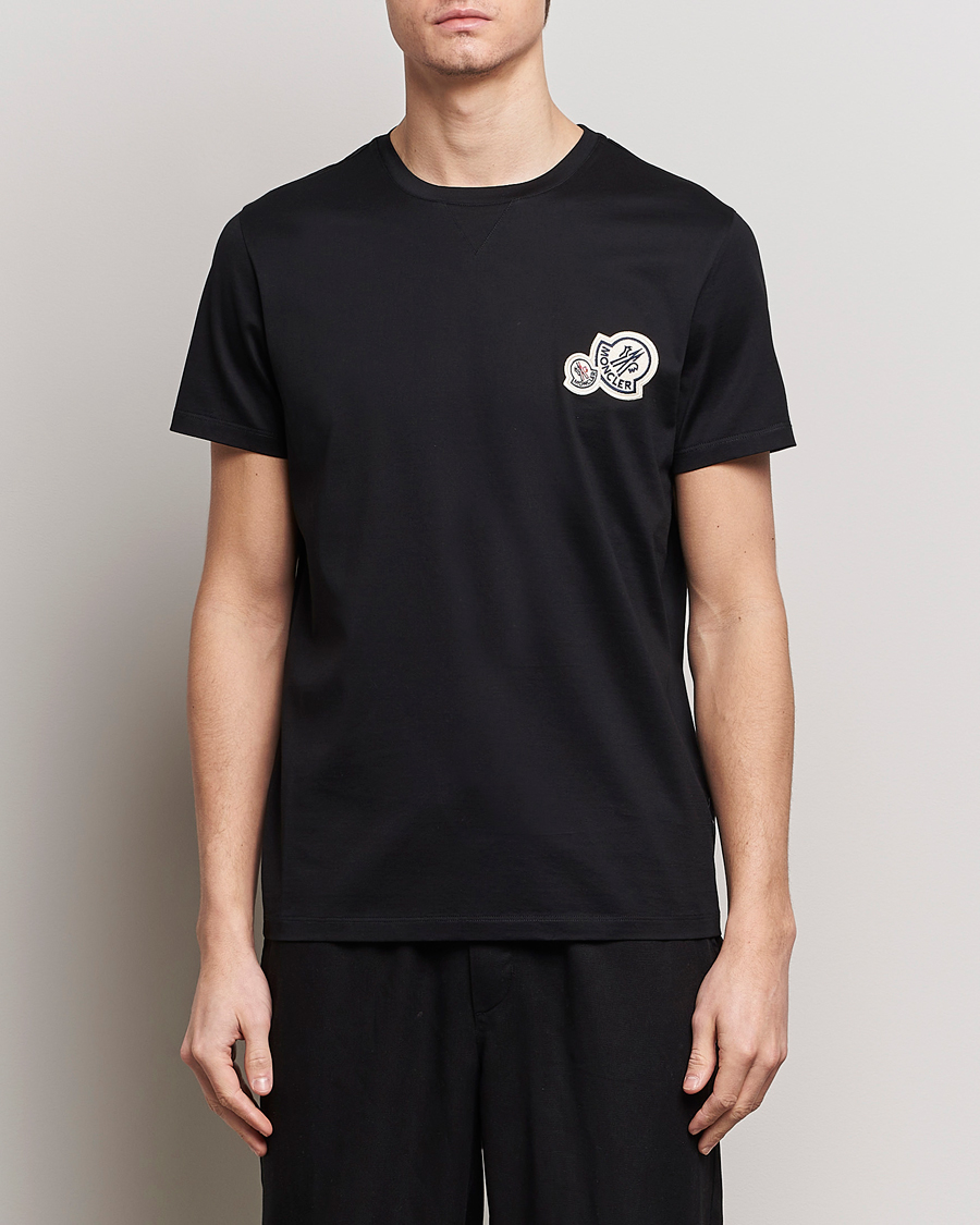 Mies | Mustat t-paidat | Moncler | Double Logo T-Shirt Black