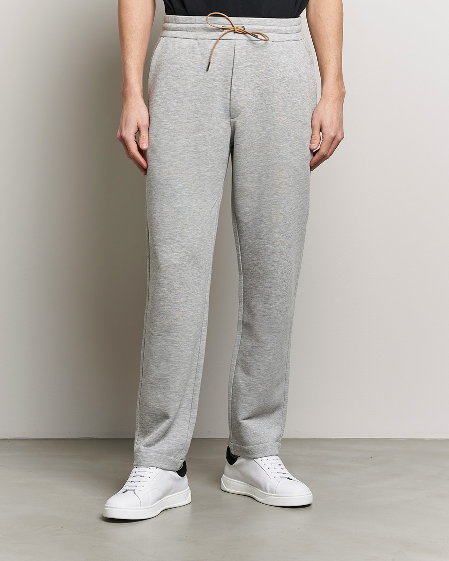 Mies | Rennot housut | Moncler | Cotton Sweatpants Light Grey