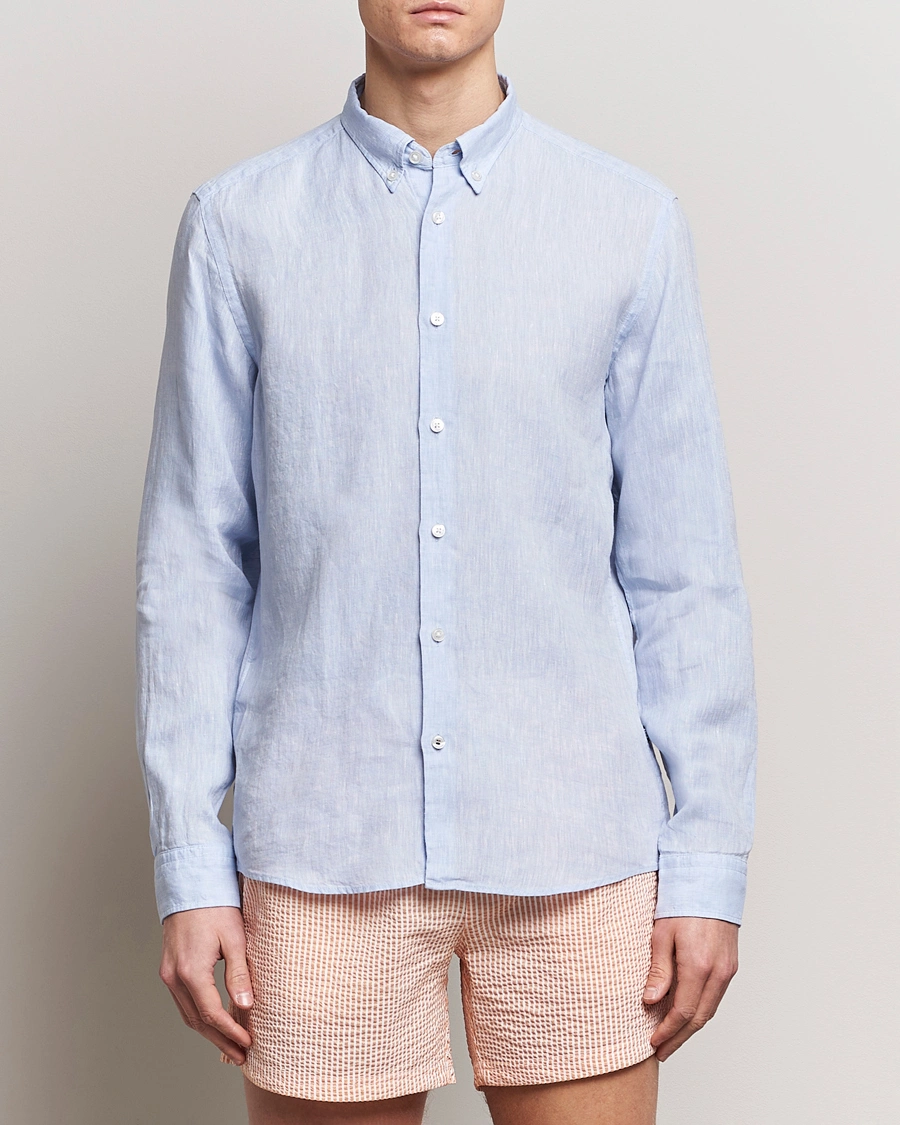 Mies | Pellavapaidat | BOSS BLACK | Liam Linen Shirt Light Blue