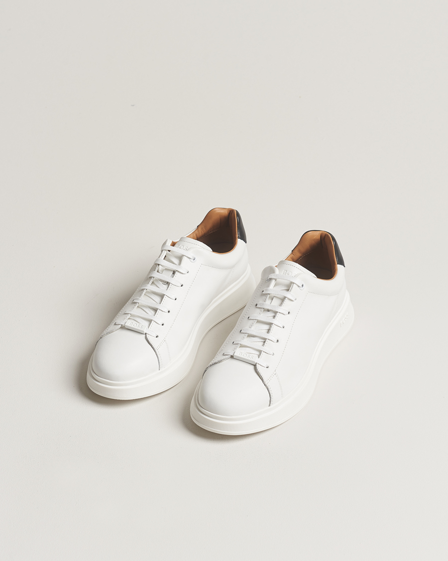 Mies | BOSS | BOSS BLACK | Bolton Leather Sneaker Natural