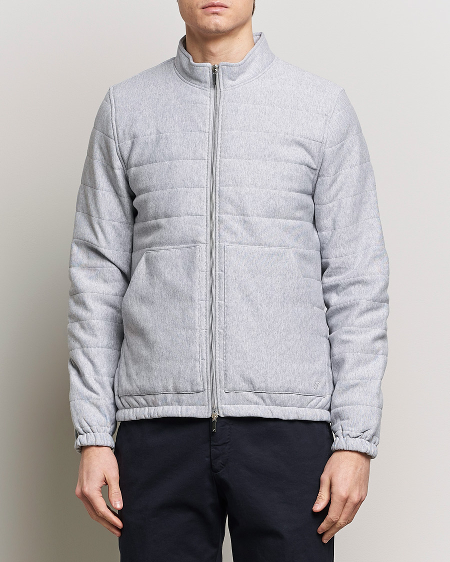 Mies |  | Stenströms | Cotton Collage Zip Jacket Grey