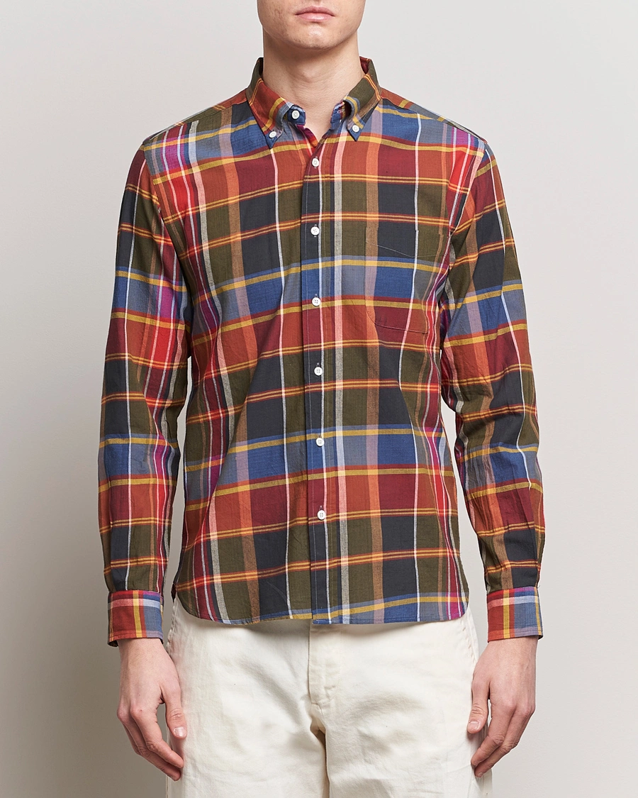 Mies | Japanese Department | BEAMS PLUS | Button Down Madras Shirt Red Check
