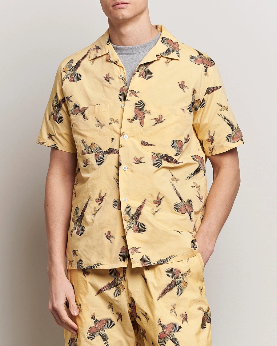 Mies | Uutuudet | BEAMS PLUS | Duck Jacquard Camp Collar Shirt Yellow