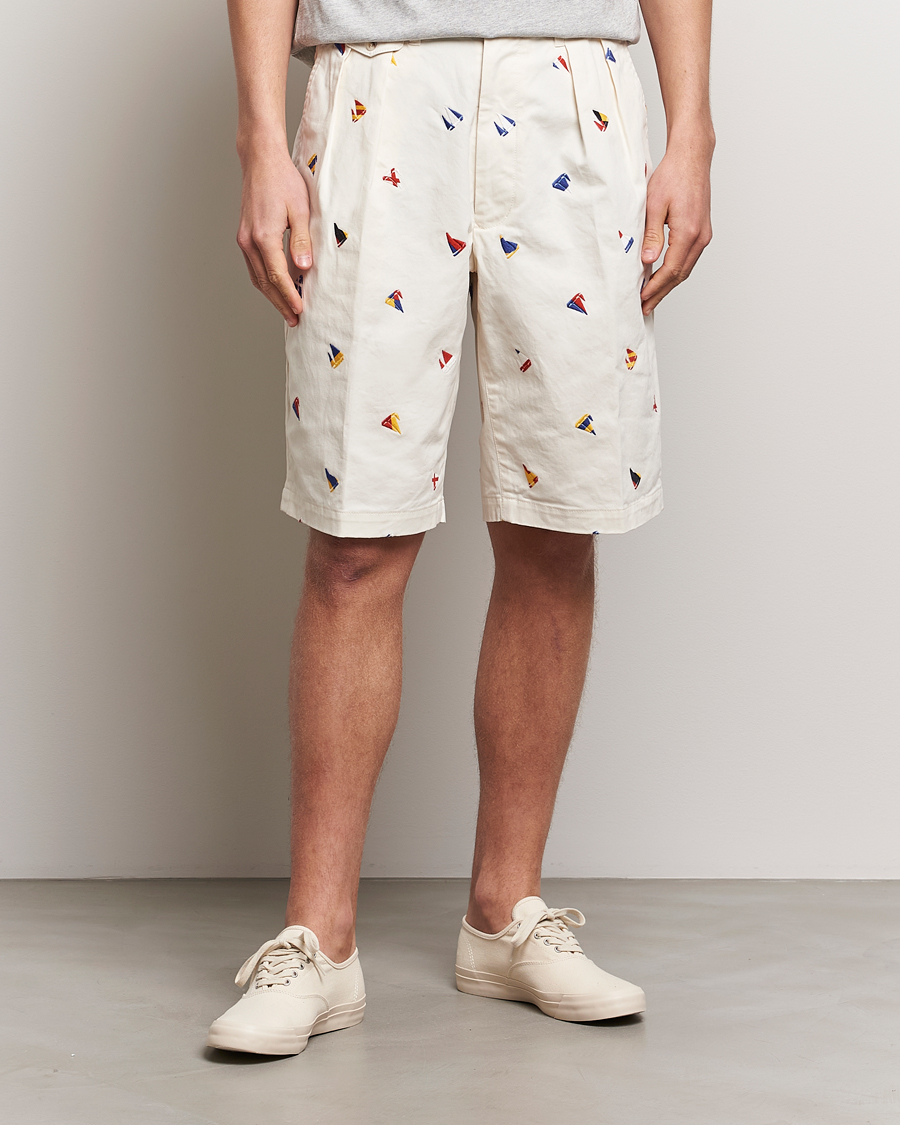 Mies | Vaatteet | BEAMS PLUS | Embroidered Shorts White