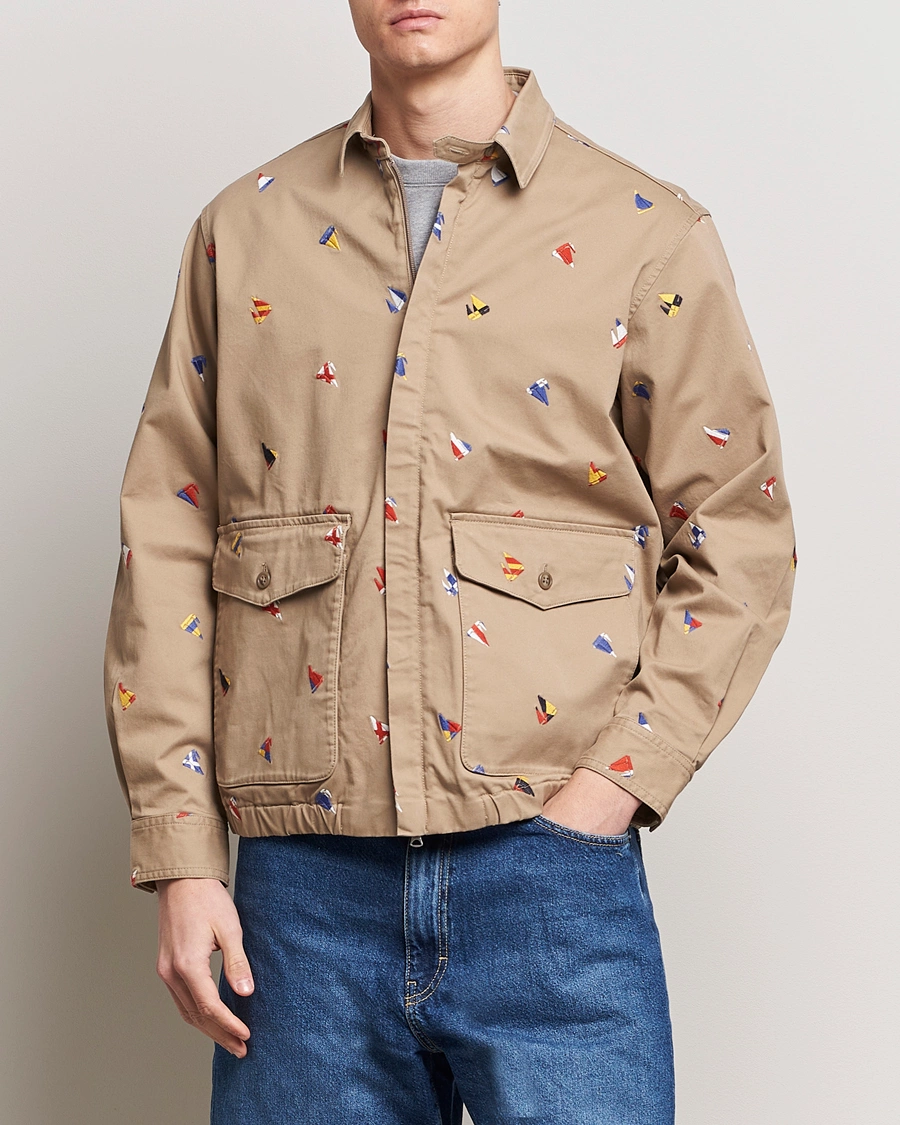 Mies | Uutuudet | BEAMS PLUS | Embroidered Harrington Jacket Beige