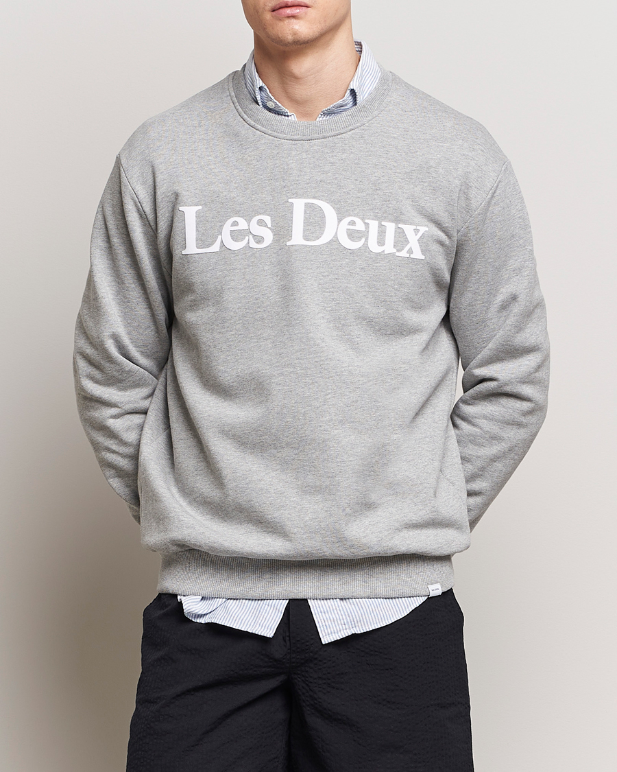 Mies |  | LES DEUX | Charles Logo Sweatshirt Light Grey Melange