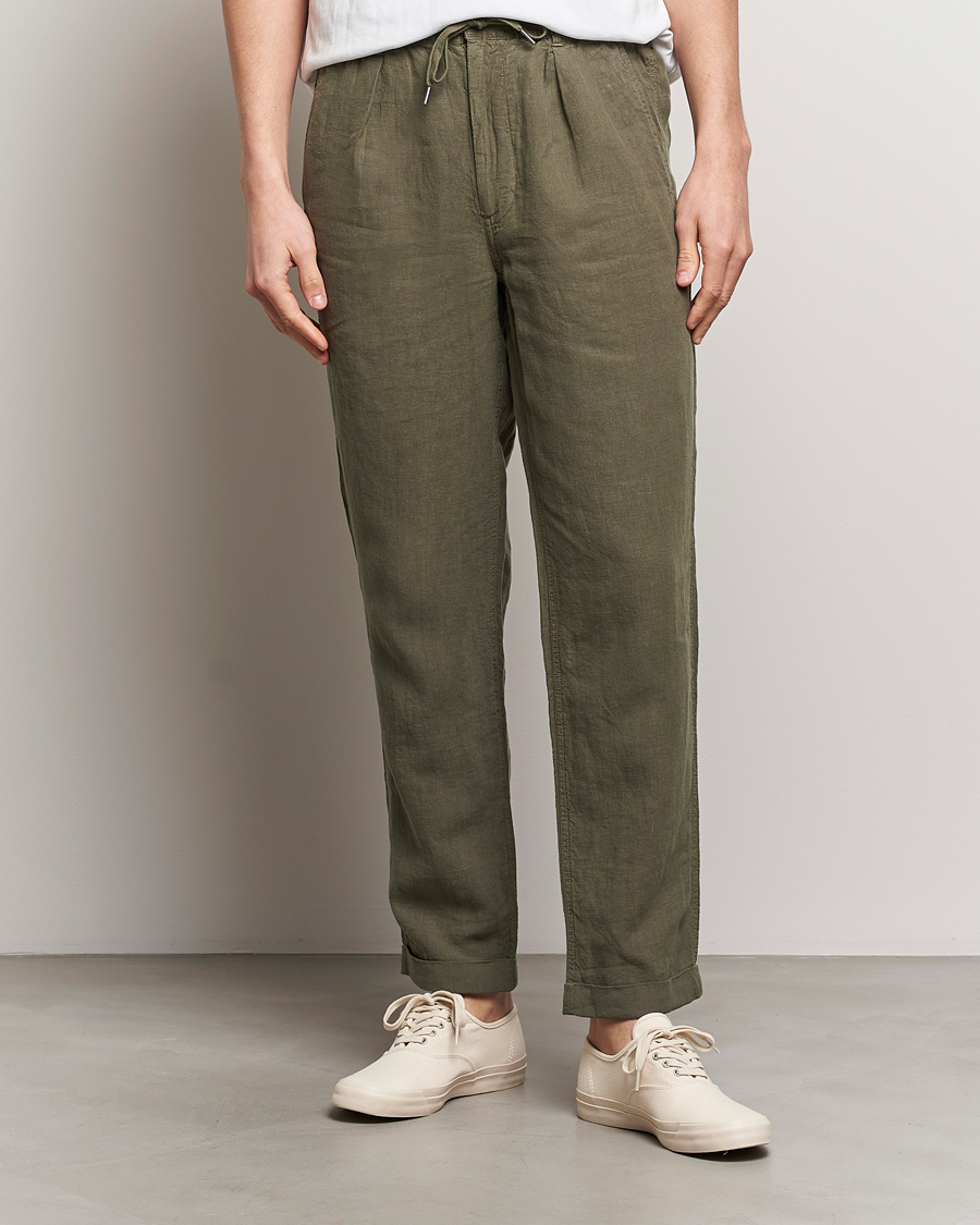 Mies | Vaatteet | Polo Ralph Lauren | Prepster Linen Trousers Thermal Green