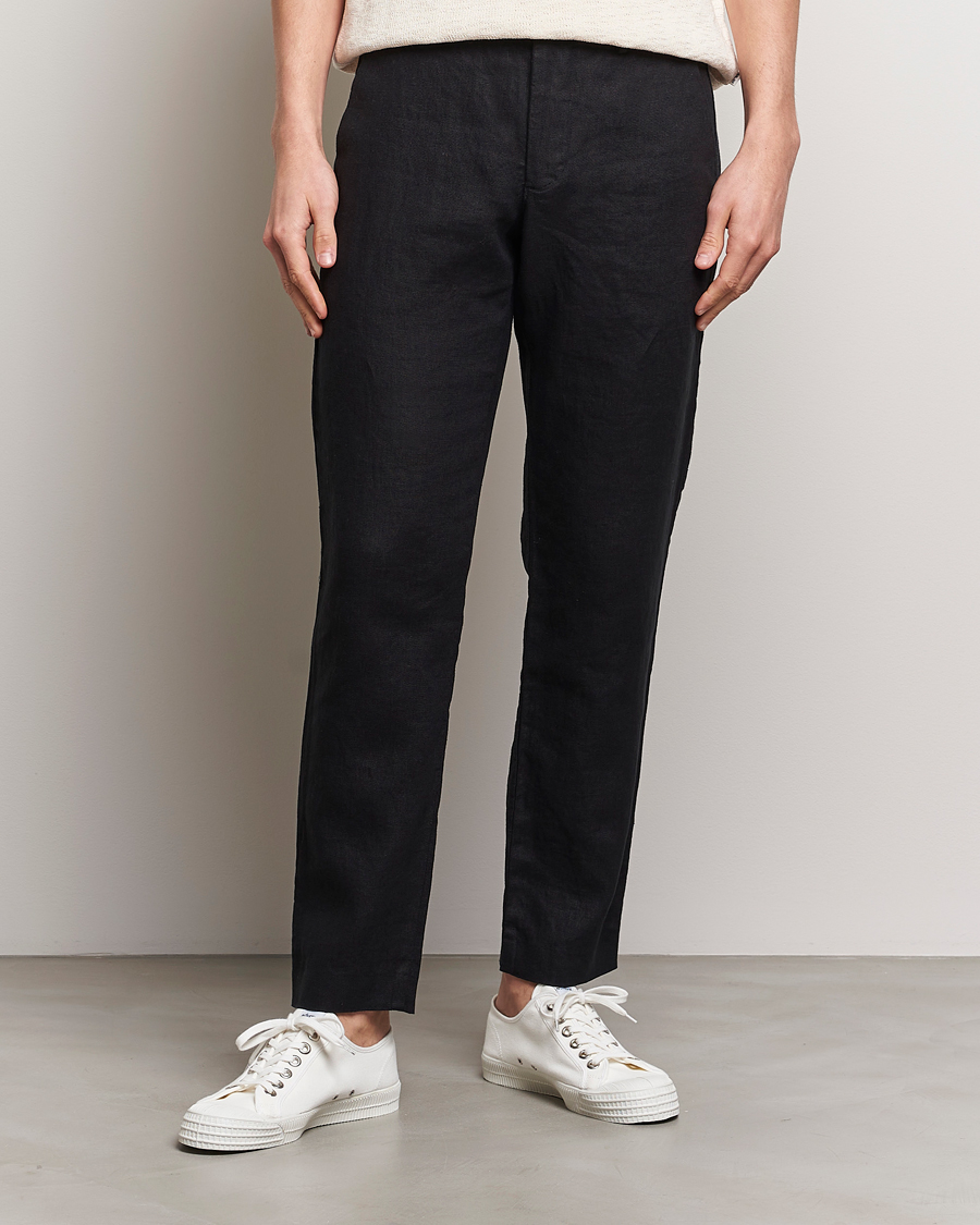 Mies | Vaatteet | NN07 | Theo Linen Trousers Black
