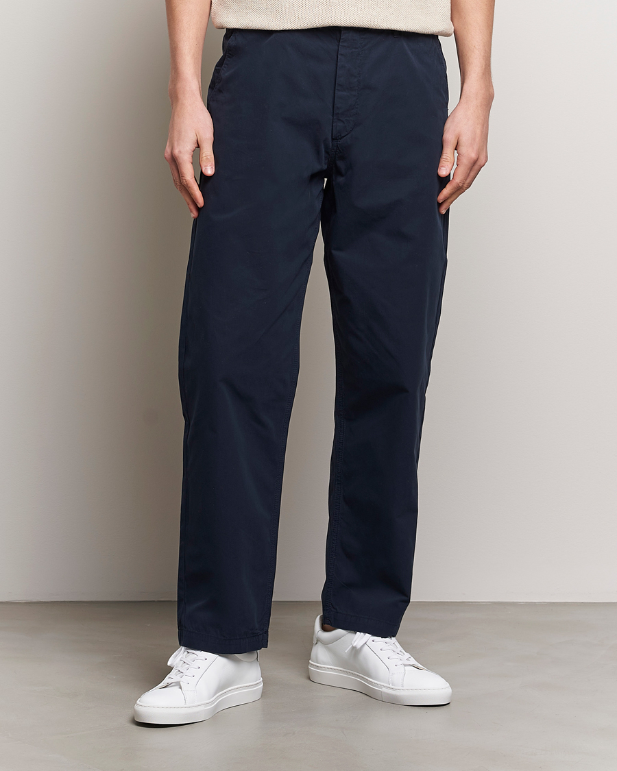 Mies | Housut | A Day\'s March | Redwood Light Cotton Trousers Navy