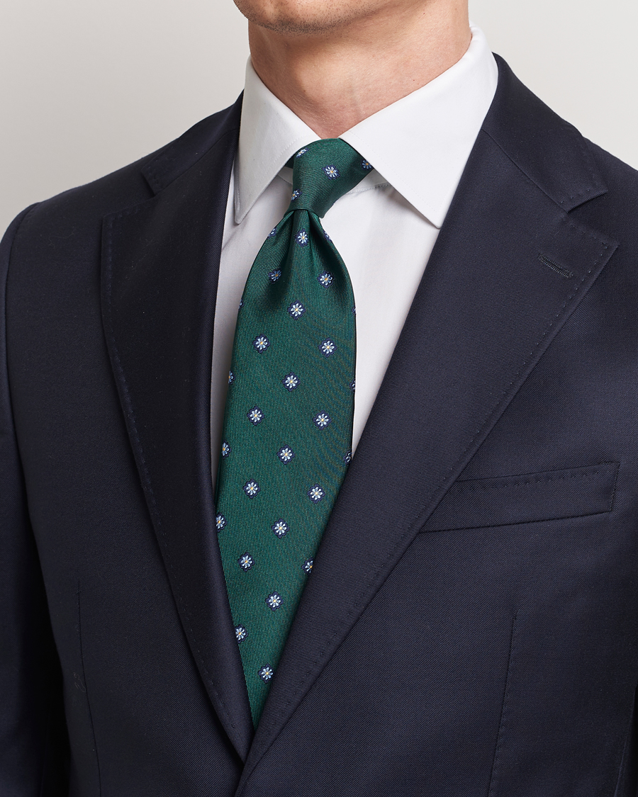 Mies | Osastot | E. Marinella | 3-Fold Jacquard Silk Tie Dark Green