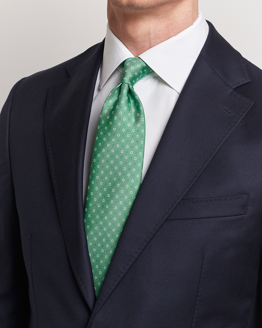 Mies | Osastot | E. Marinella | 3-Fold Printed Silk Tie Green