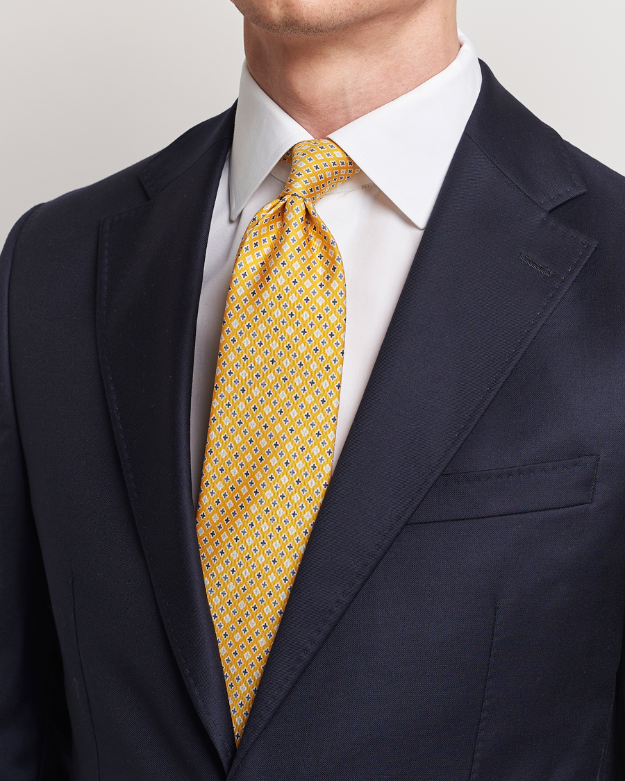 Mies | Osastot | E. Marinella | 3-Fold Printed Silk Tie Yellow