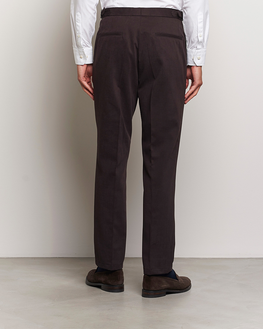 Mies | Housut | Oscar Jacobson | Delon Brushed Cotton Trousers Brown