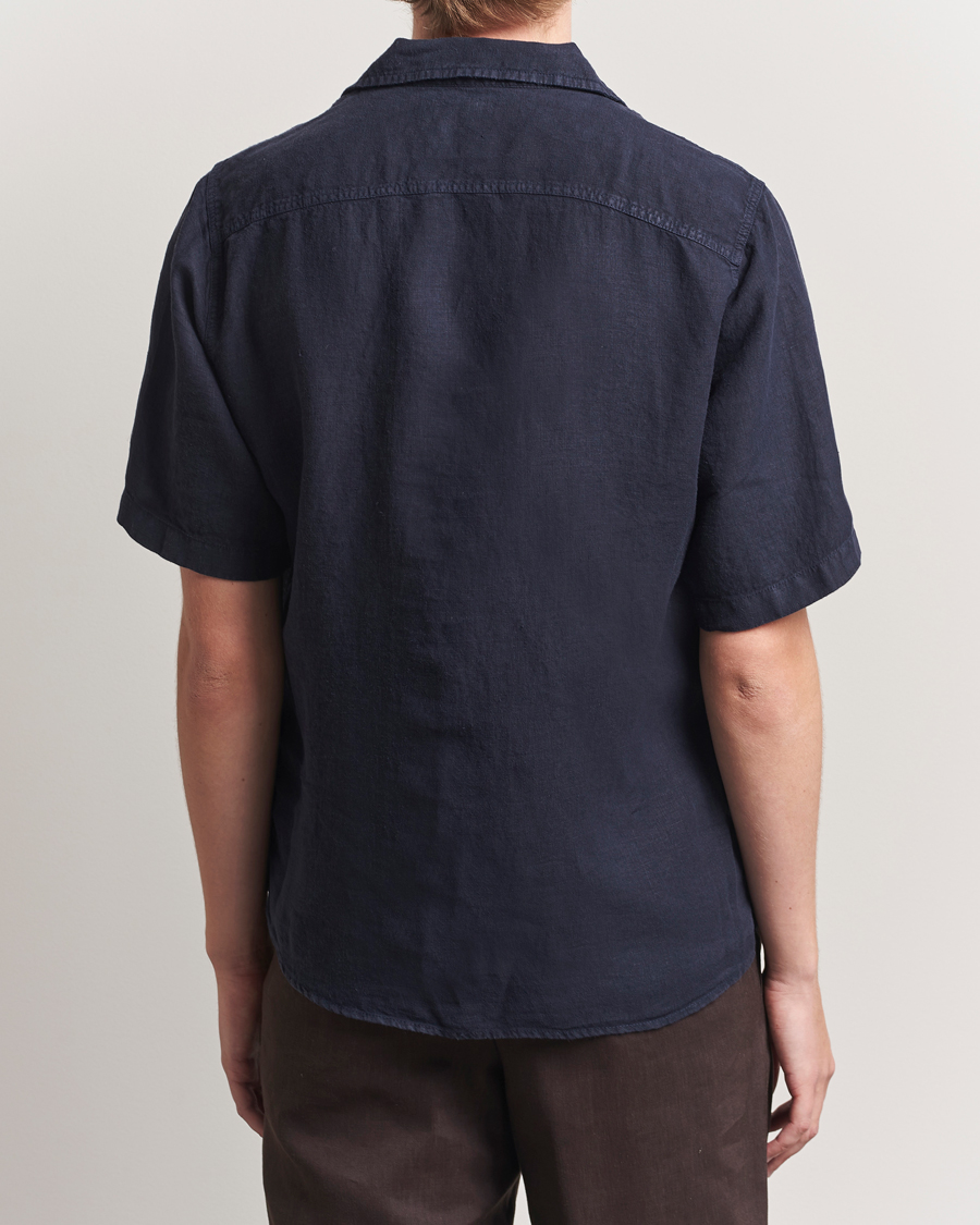 Mies | Kauluspaidat | Oscar Jacobson | Reg Fit City Linen Shirt Navy