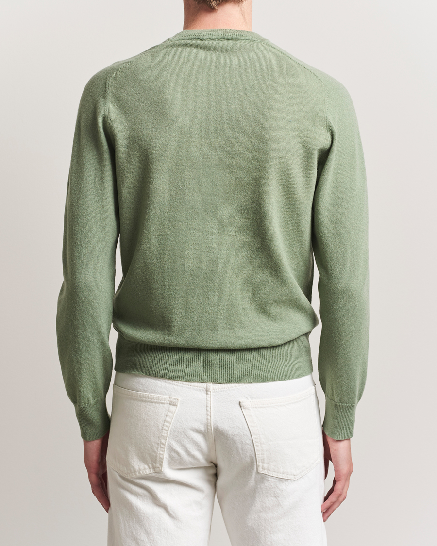 Mies | Puserot | Altea | Wool/Cashmere Crew Neck Pullover Green