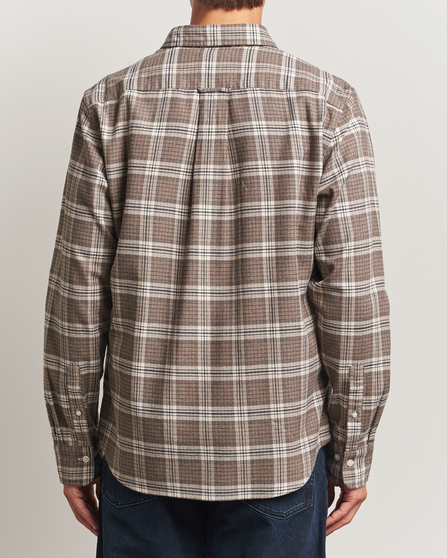 Mies | Kauluspaidat | GANT | Regular Fit Checked Flannel Shirt Dark Hazelnut Melange