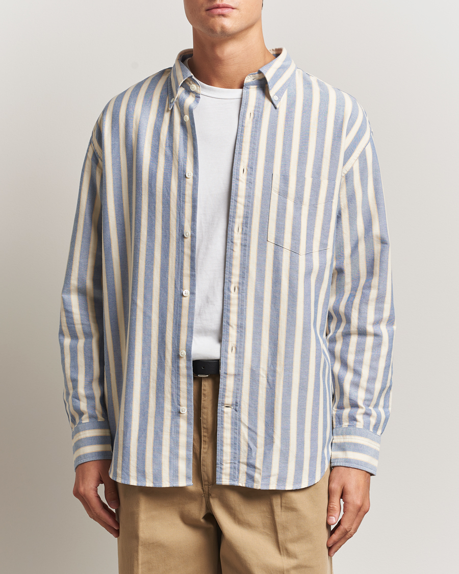 Mies | Kauluspaidat | GANT | Relaxed Fit Striped Heritage Oxford Shirt Blue Water