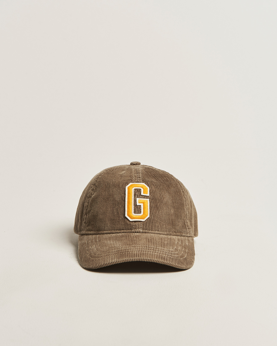 Mies | GANT G Badge Corduroy Cap Taupe Beige | GANT | G Badge Corduroy Cap Taupe Beige