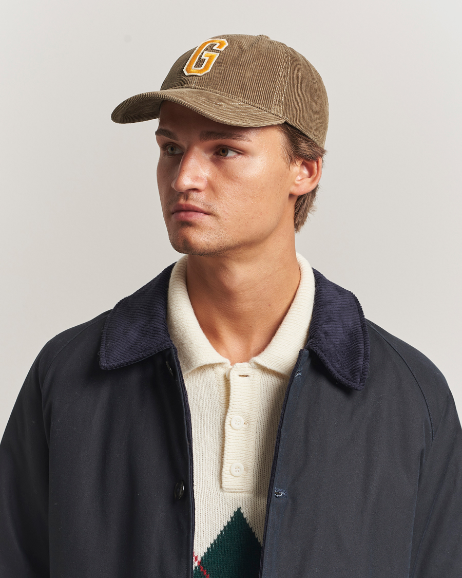 Mies | GANT G Badge Corduroy Cap Taupe Beige | GANT | G Badge Corduroy Cap Taupe Beige