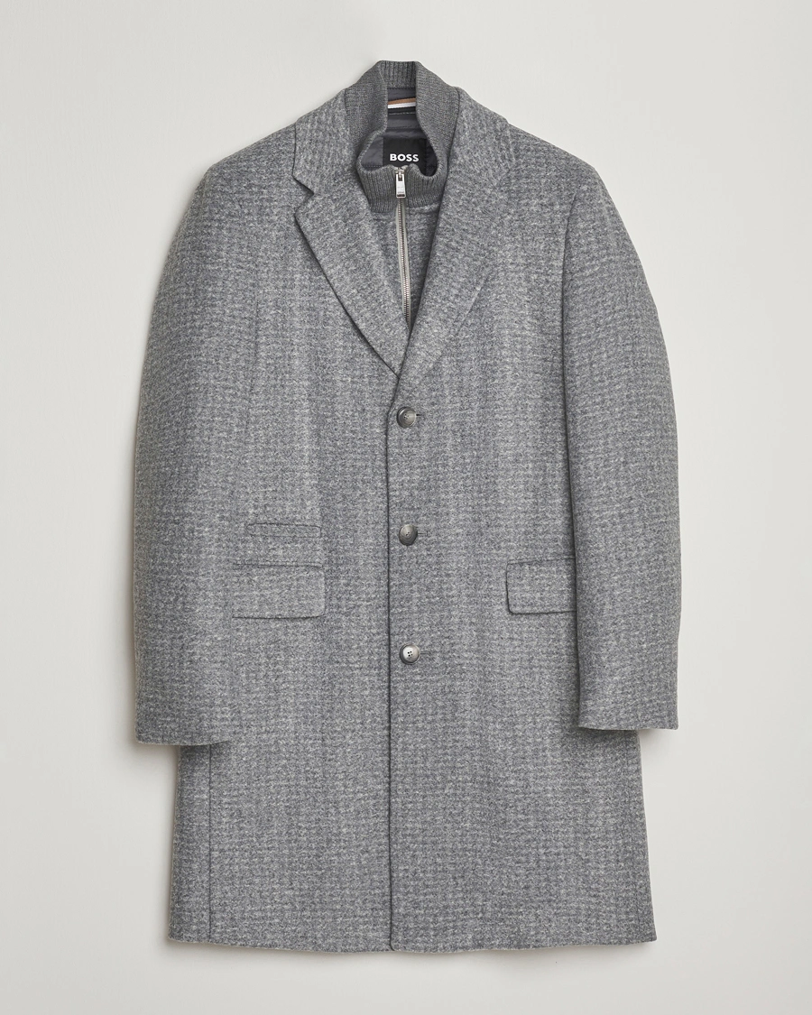 Mies | Takit | BOSS BLACK | Hyde Wool Bib Coat Silver