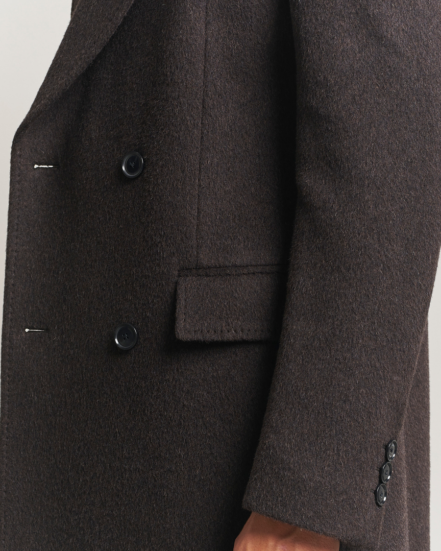 Mies | Takit | BOSS BLACK | Hyde Wool/Alpaca Double Breasted Coat Dark Brown