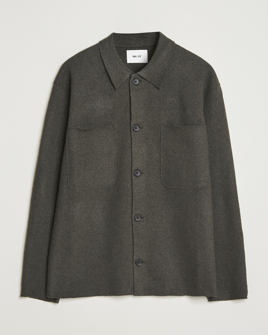 Mies | Puserot | NN07 | Jonas Boiled Wool Cardigan Dark Army