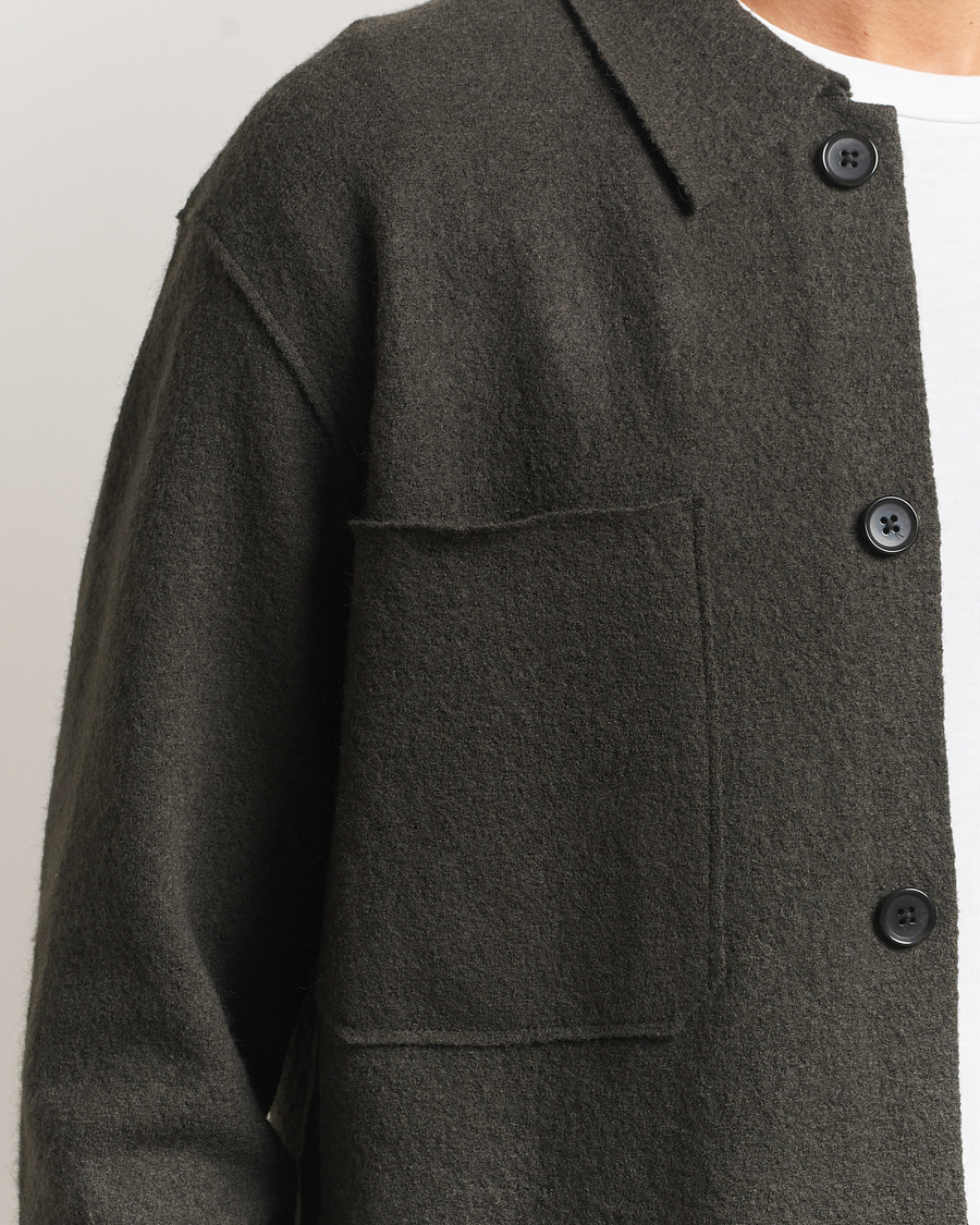 Mies | Puserot | NN07 | Jonas Boiled Wool Cardigan Dark Army