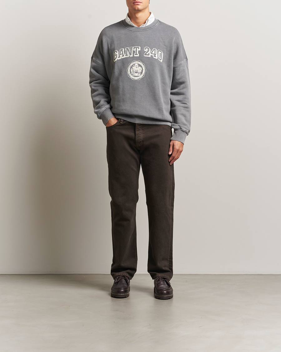 Mies | Puserot | GANT 240 Mulberry Street | Vintage Graphic Crew Neck Sweatshirts Steel Grey