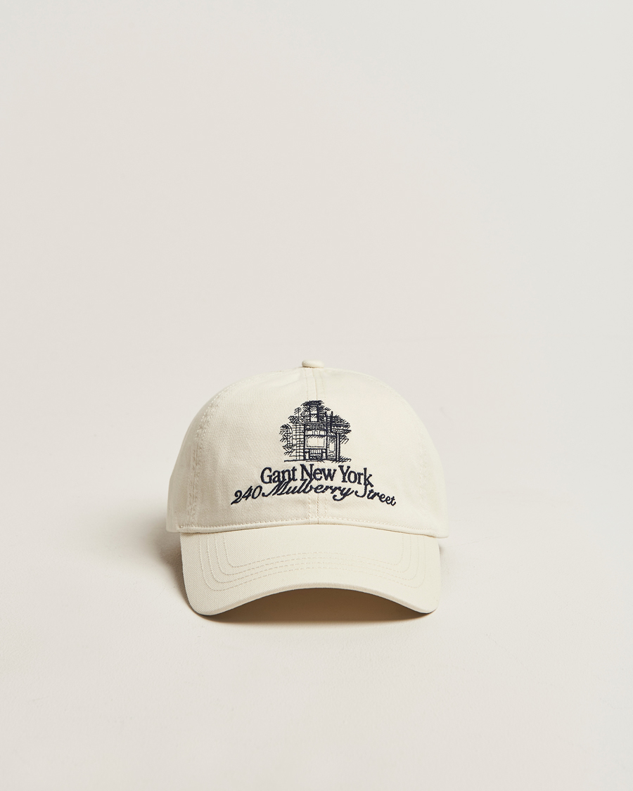 Mies | Päähineet | GANT 240 Mulberry Street | Washed Twill Cap Cream