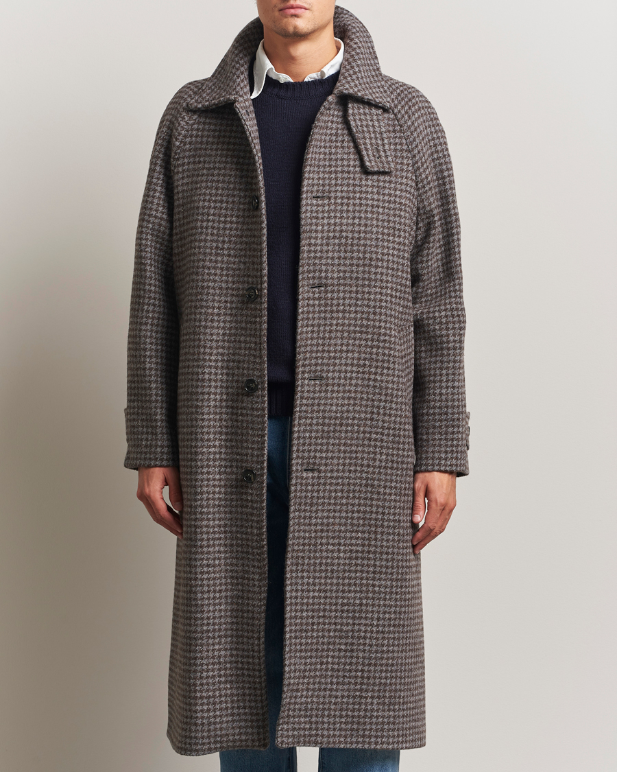 Mies | Takit | GANT | Wool Balmacaan Houndstooth Coat Deep Brown
