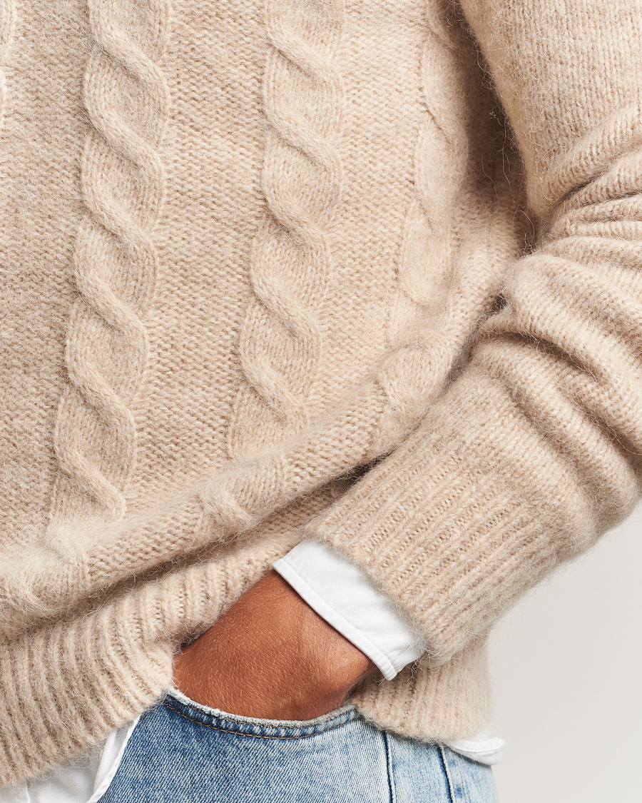 Mies | Puserot | GANT | Alpaca/Lambswool Cable Crew Neck Seed Melange