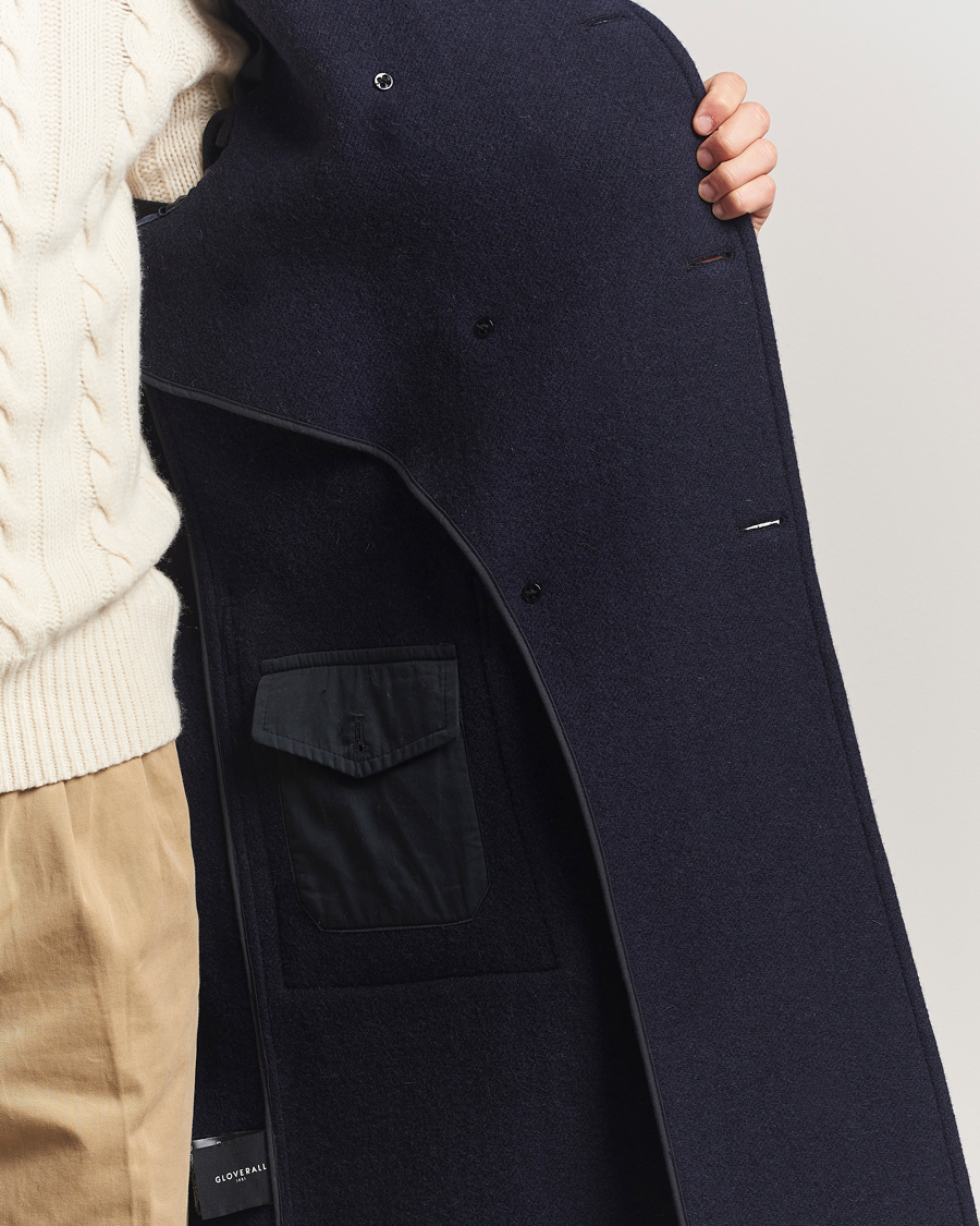 Mies | Takit | Gloverall | Raglan Wool Coat Navy