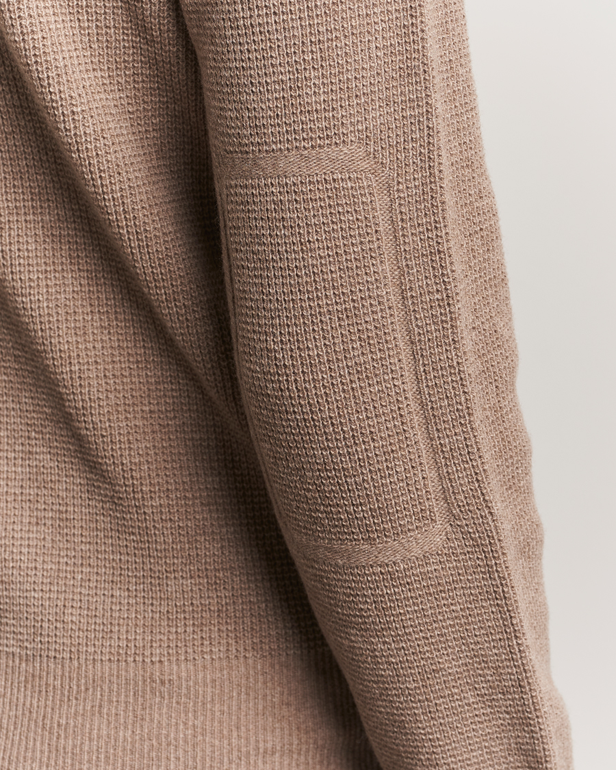 Mies | Puserot | Canali | Wool/Cashmere Long Sleeve Polo Brown