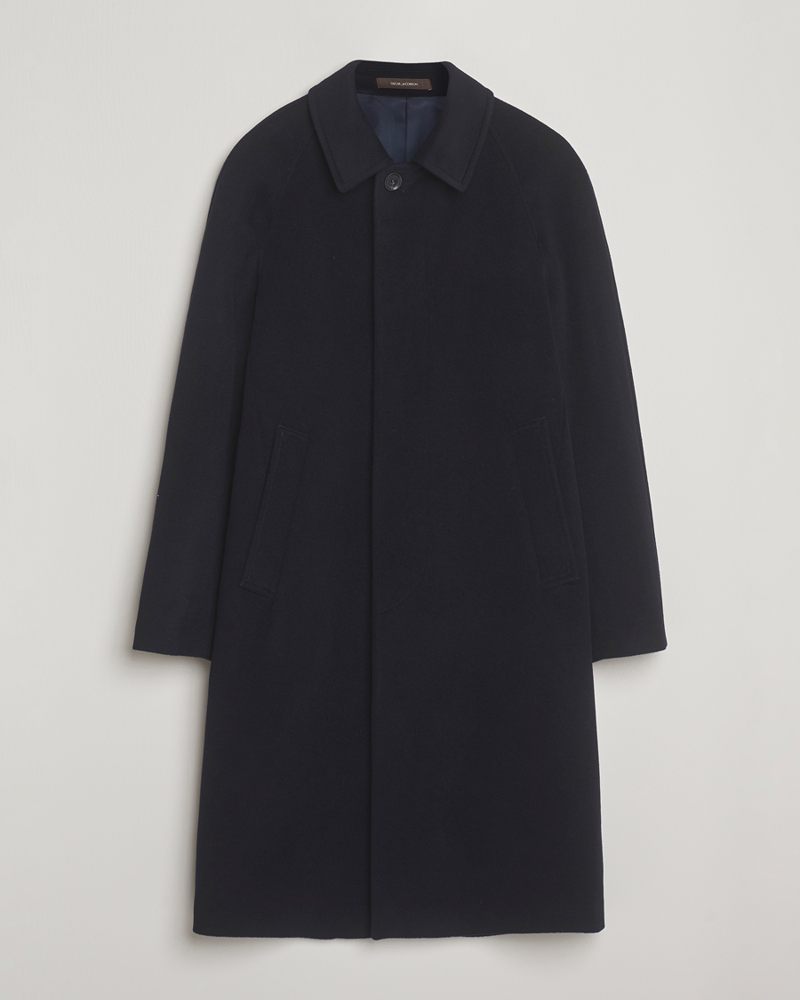 Mies | Takit | Oscar Jacobson | Raglan Wool Coat Navy