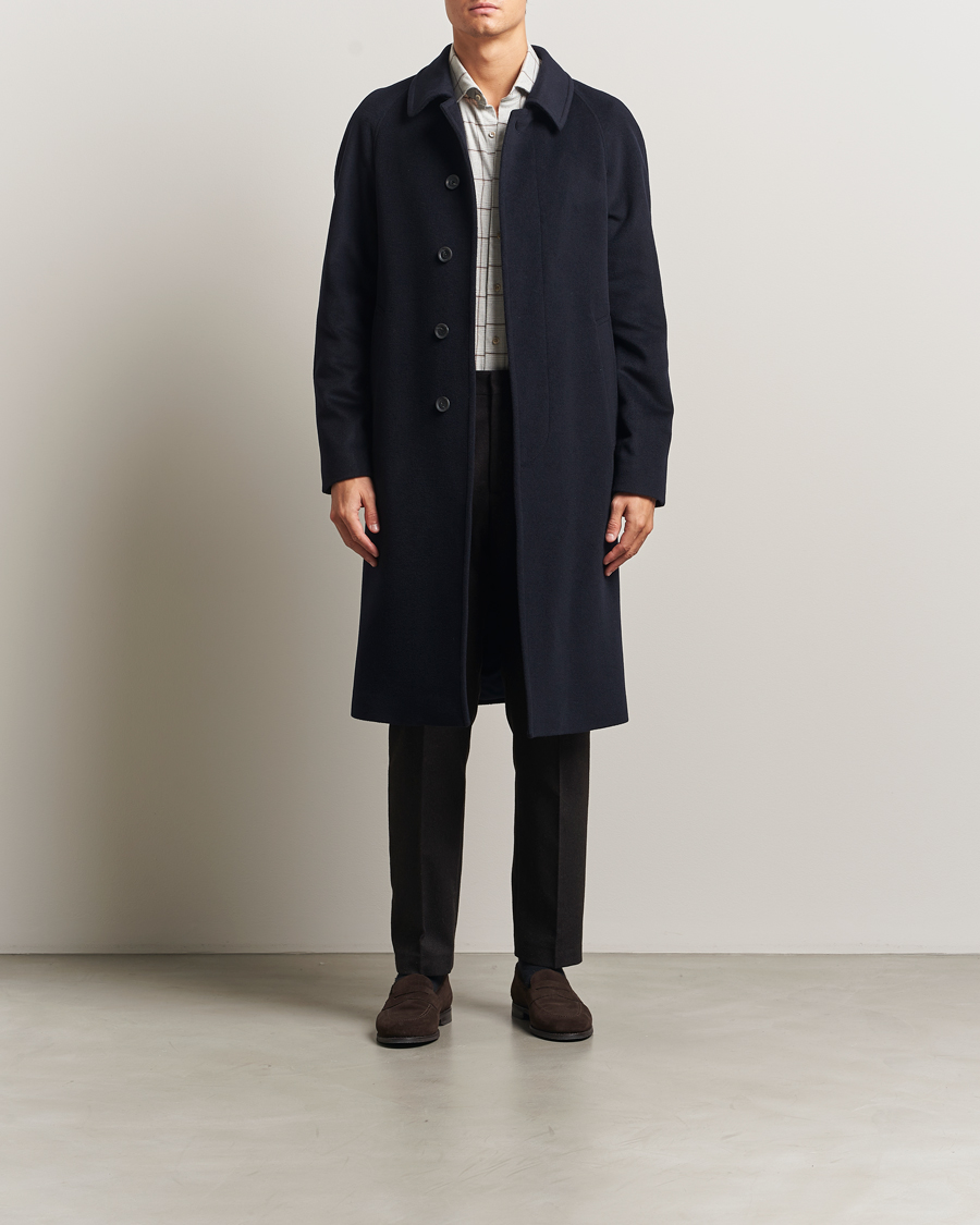 Mies | Takit | Oscar Jacobson | Raglan Wool Coat Navy