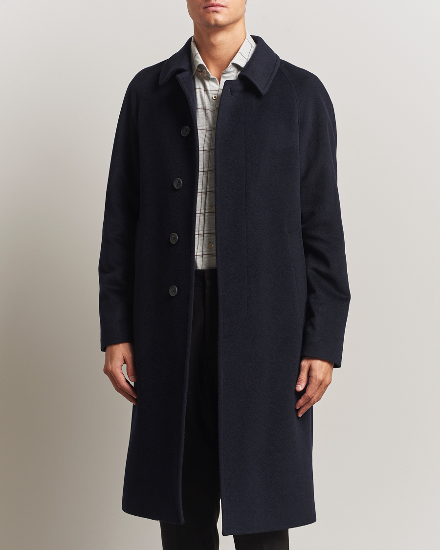 Mies | Takit | Oscar Jacobson | Raglan Wool Coat Navy