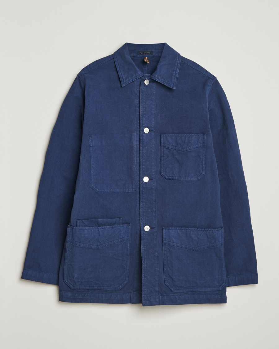 Mies | Takit | Drake's | Duck Cotton Canvas Chore Coat Navy