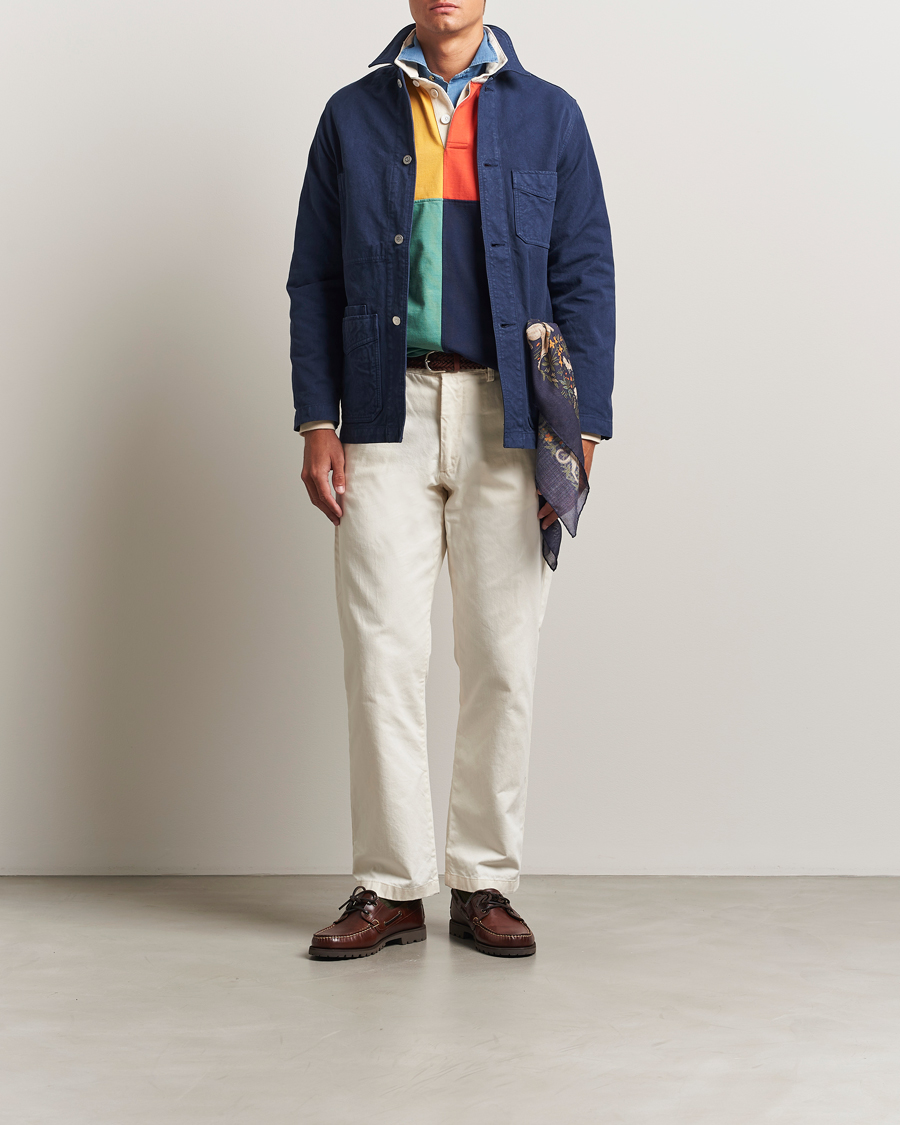Mies | Takit | Drake's | Duck Cotton Canvas Chore Coat Navy