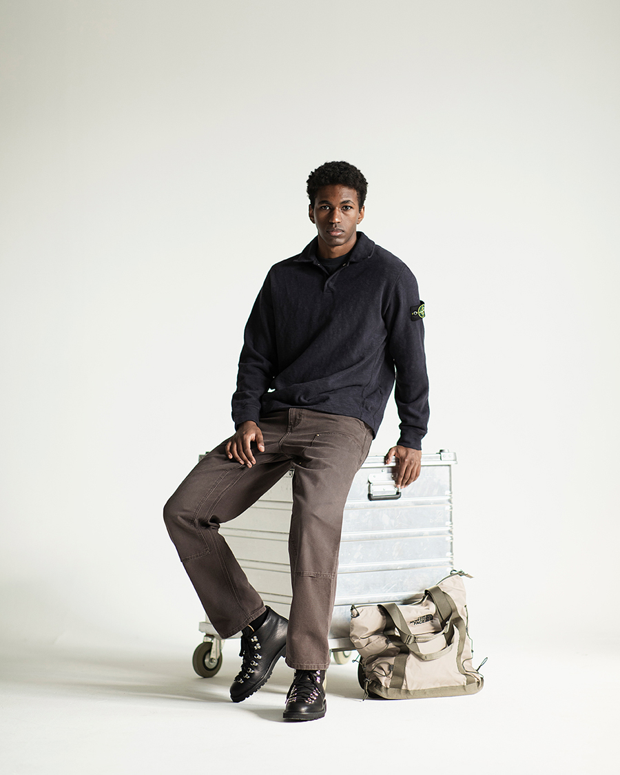 Mies | Puserot | Stone Island | Vanisé Brushed Heavy Cotton Polo Ink