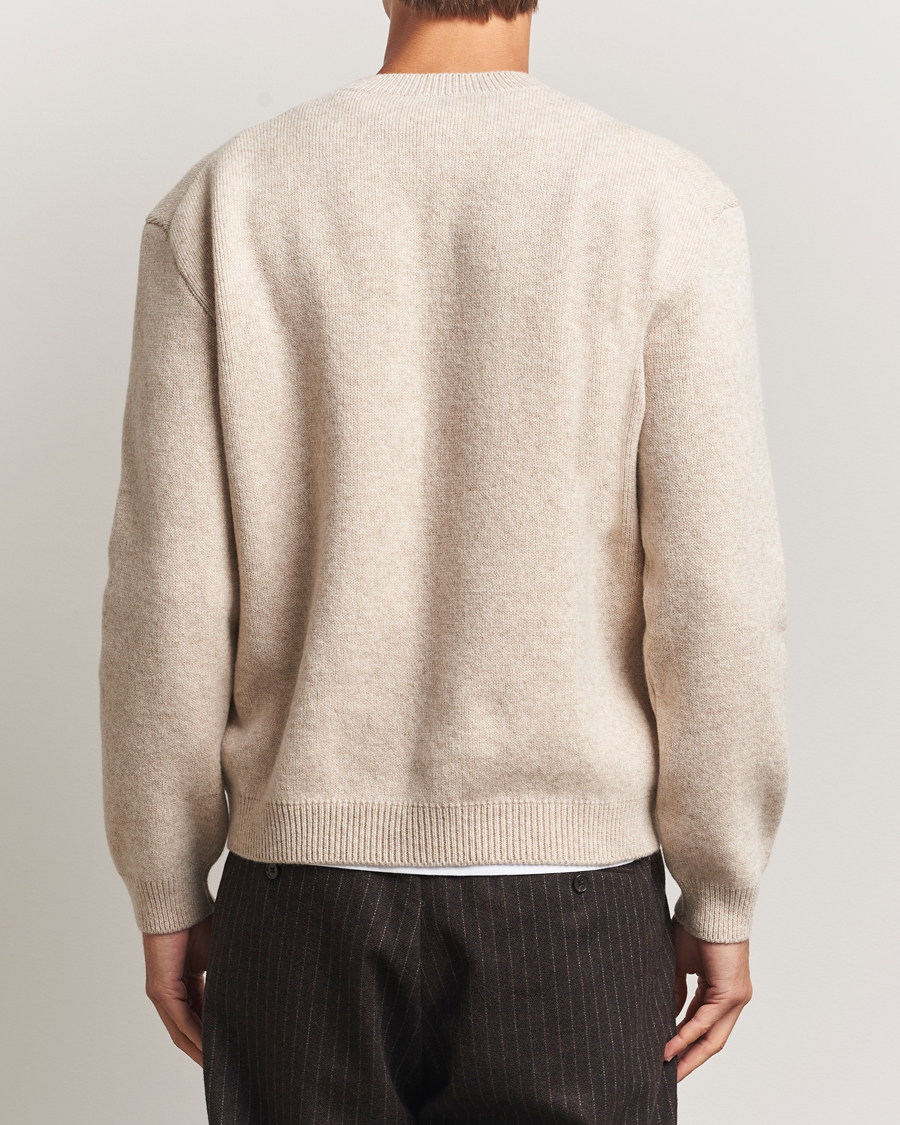 Mies | Puserot | Maison Kitsuné | Grey Fox Head Milano Lambswool Sweater Tan Beige