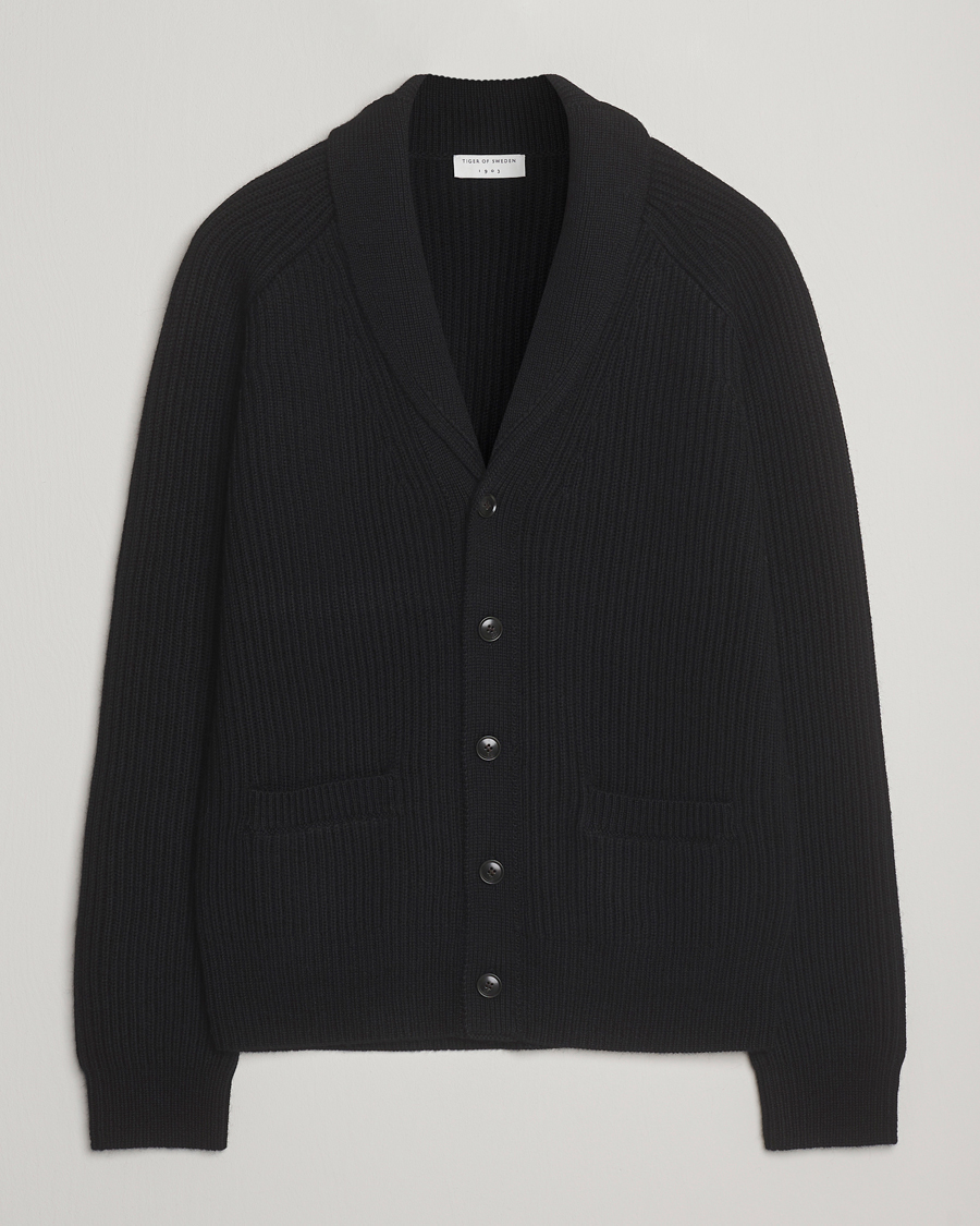 Mies | Puserot | Tiger of Sweden | Lester Heavy Wool Cardigan Black