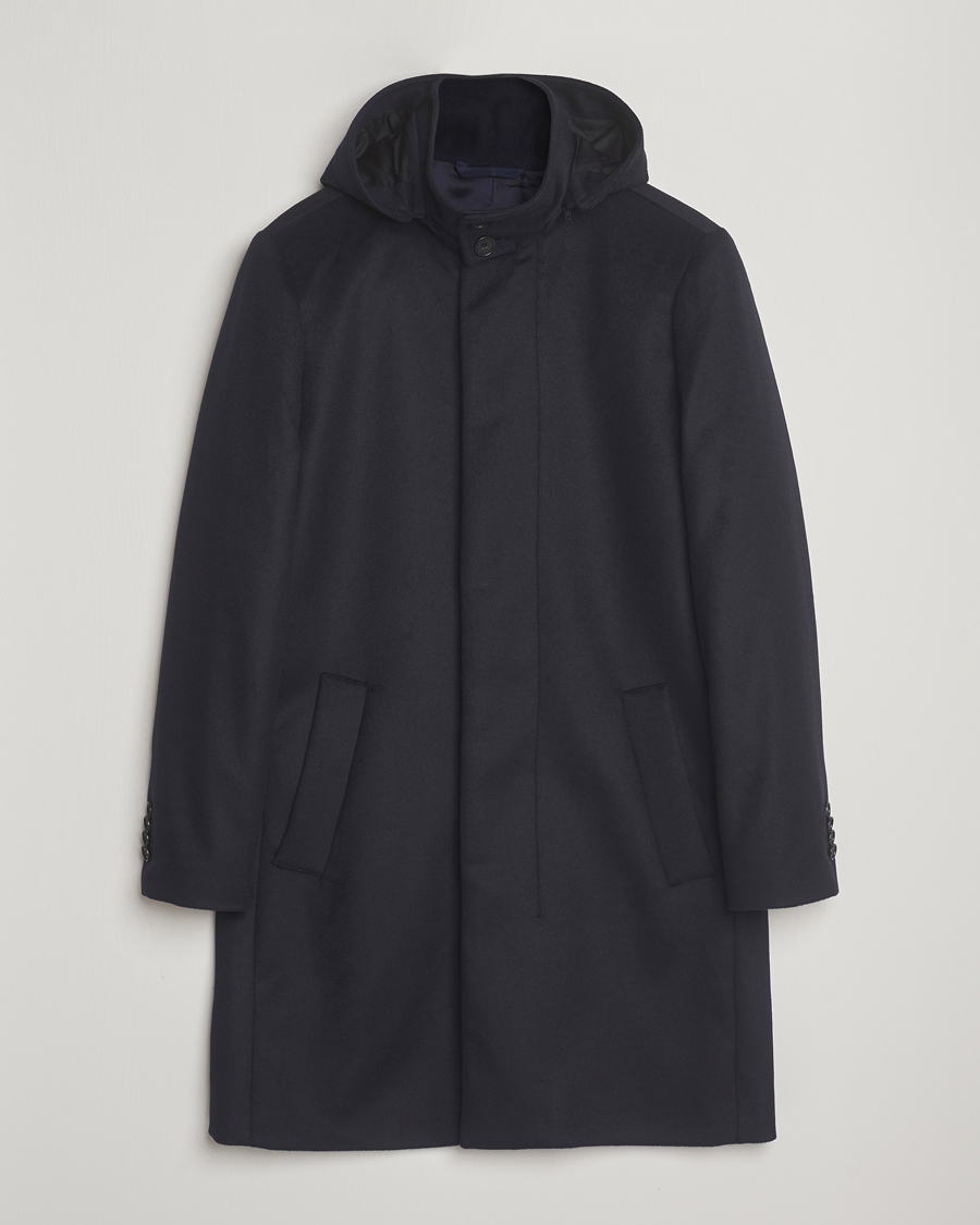 Mies | Takit | Tiger of Sweden | Aleric Wool/Cashmere Hooded Coat Light Ink